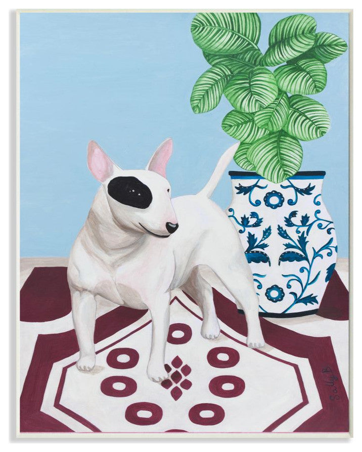 Dog And Vase Animal Pet Painting, 10"x15"