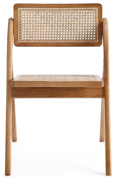 Manhattan Comfort Lambinet Dining Folding Chair, Nature, Set of 2