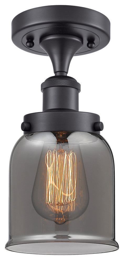 INNOVATIONS LIGHTING 916-1C-BK-G53-LED Small Bell 1 Light Semi-Flush Mount