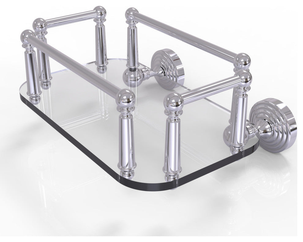 Waverly Place Wall-Mount Glass Guest Towel Tray, Polished Chrome