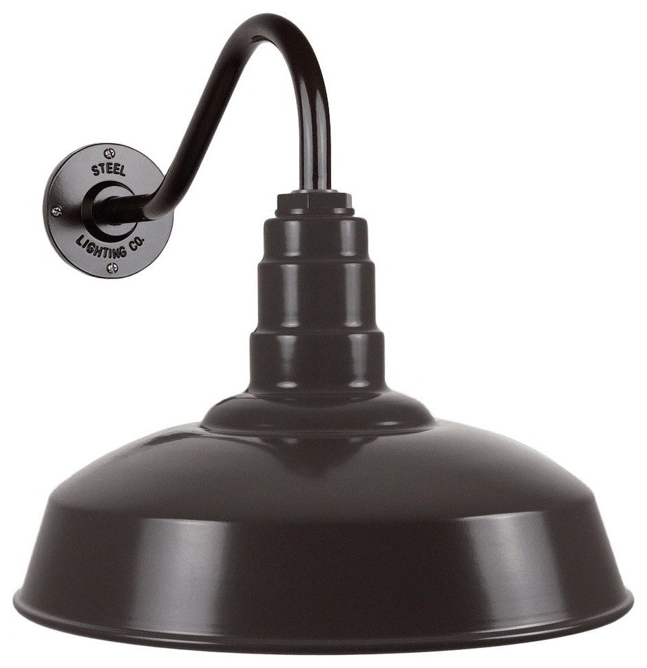 Short Neck Barn Lighting - The Gardena Farmhouse Style Steel Light, Dark Bronze