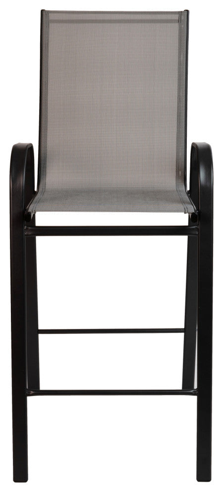 Brazos Series Stackable Outdoor Barstools Set of 2, Gray