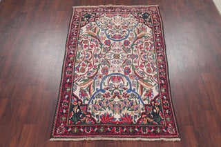 Consigned, Persian Handmade Antique Bakhtiari Oriental Rug, Beige, 7'5"X4'6"