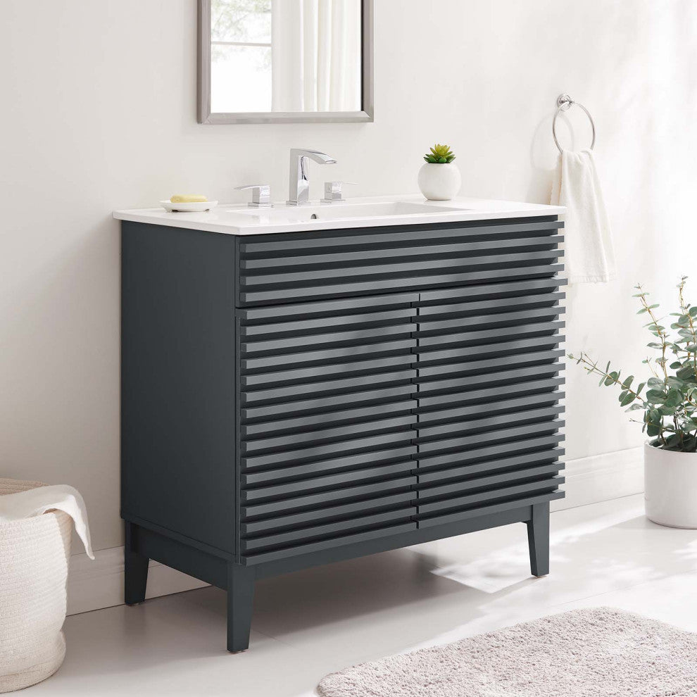 Render 36" Bathroom Vanity, Gray White