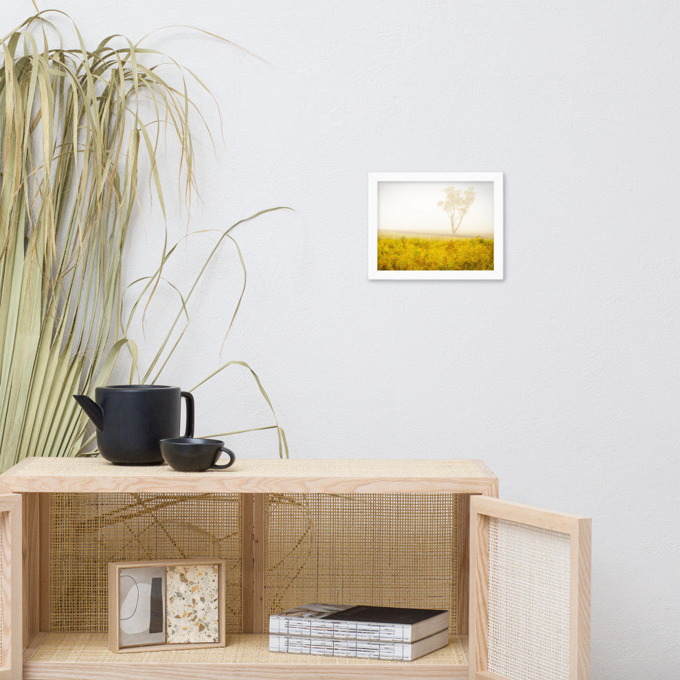 Dreams of Goldenrod and Fog Landscape Framed Photo Paper Wall Art Prints, White, 8" X 10"