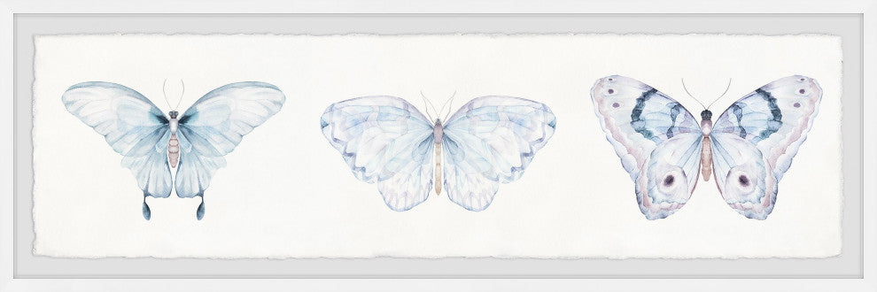 "Butterfly Madness" Framed Painting Print, 30x10