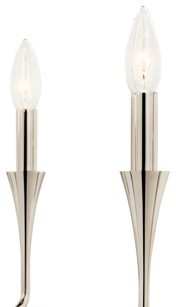 Alvaro Chandelier, Polished Nickel, 5 Light