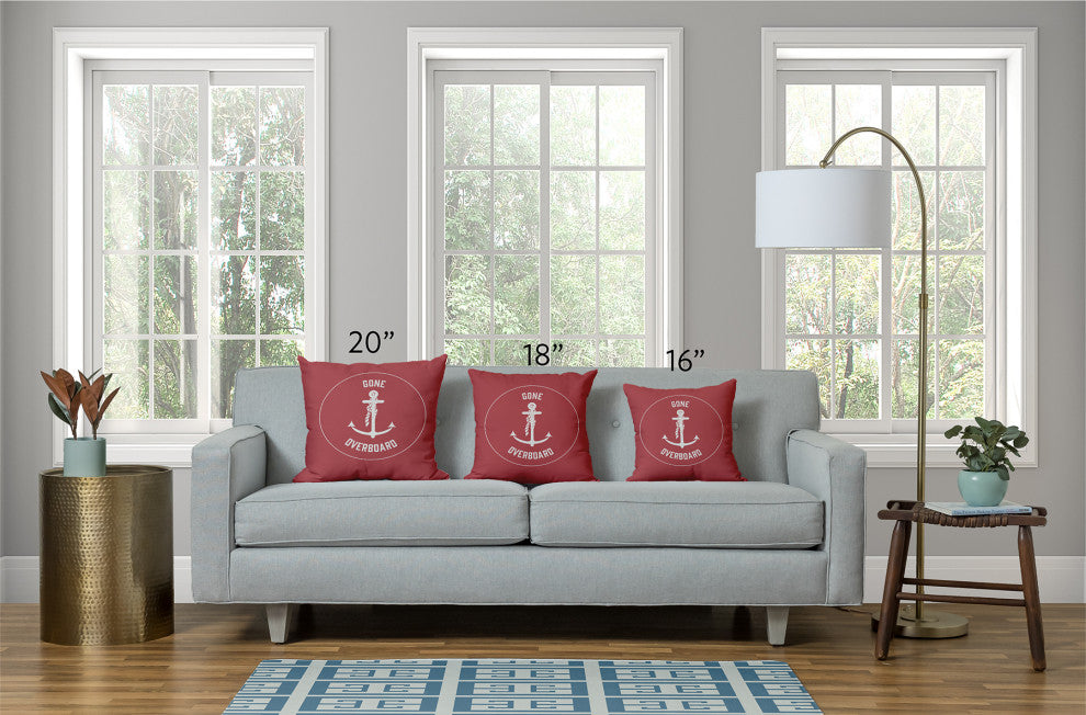 18x18" Large Ship Wheel Nautical Decorative Indoor Pillow, Sage