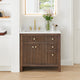 Cerrito Bathroom Vanity, Brown Brushed Oak, 36" Single, Without Mirror