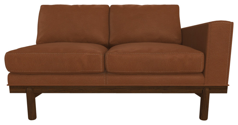 Cantor Right Arm Leather Sofa, Finish: Pumpernickel, Leather: Amber