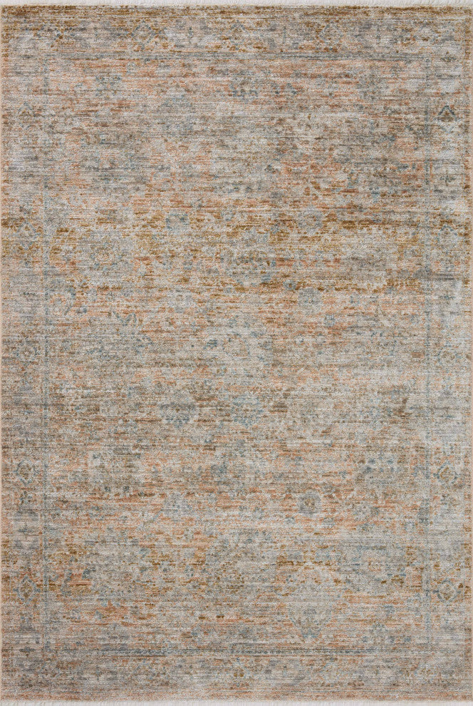Jean Stoffer x Loloi Katherine Terracotta / Smoke 7'-10" x 7'-10" Round Area Rug