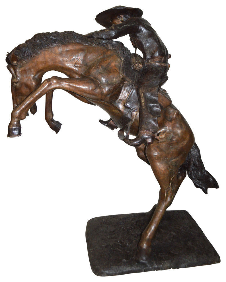 Bronco Buster Giant Bronze Statue -  Size: 65"L x 52"W x 64"H.