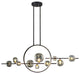 Bubi Modern Kitcehn Island Light for Dining Room with Glass Globe Shade, Black, 10-Light