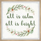 "All Is Calm and Bright" Framed Painting Print, 18x18