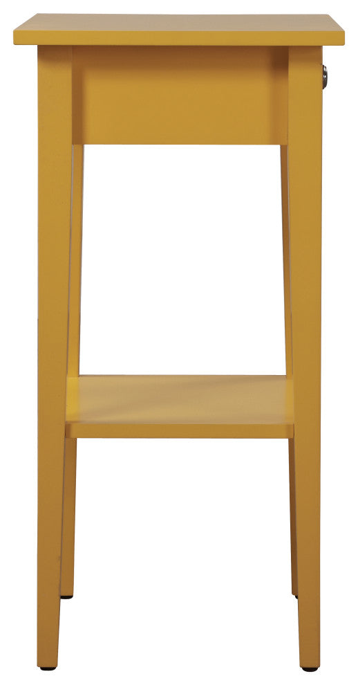 Glory Furniture Dalton 1 Drawer Nightstand in Yellow