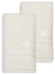 Denzi Hand Towels With Monogrammed Letter, Set of 2, B