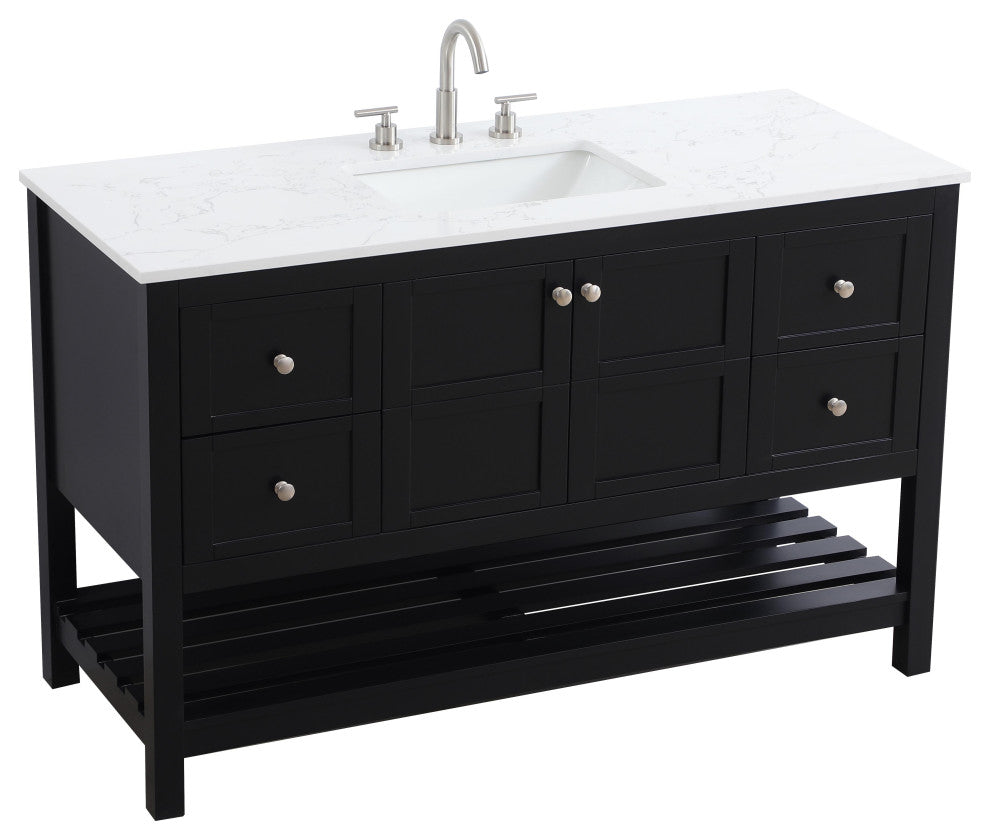 Home Living 54" Single Bathroom Vanity, Black