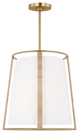 Cortes 2-Light Indoor Large Hanging Shade Ceiling Light, Satin Brass Gold