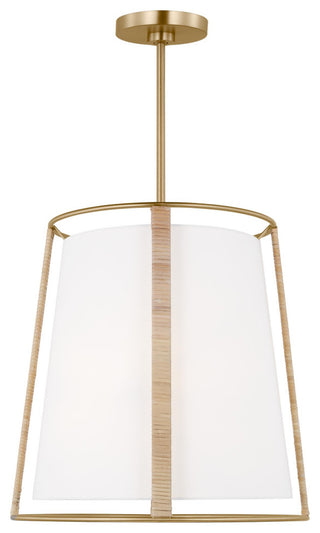 Cortes 2-Light Indoor Large Hanging Shade Ceiling Light, Satin Brass Gold