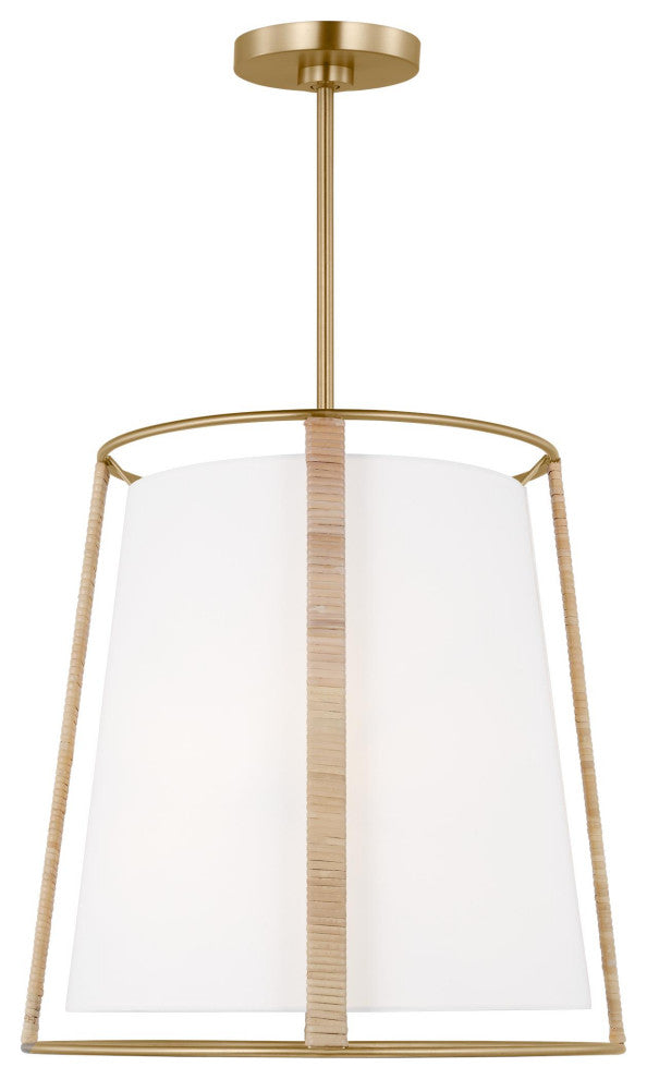 Cortes 2-Light Indoor Large Hanging Shade Ceiling Light, Satin Brass Gold