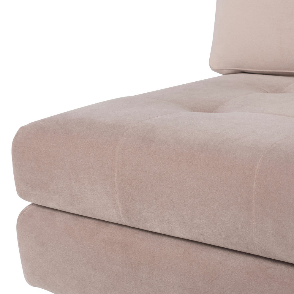 Janis Blush Fabric Armless Sofa Seat, HGSC596