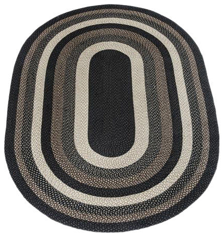 Earth Rugs C-313 Mocha / Frappuccino Oval Braided Rug 6 Feet x 9 Feet