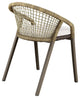 Side Dining Chair, Set of 2, White Natural, Rattan, Wicker, Outdoor Patio Garden
