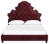 Valentina Queen Tufted Nailhead Performance Velvet Platform Bed by Modway