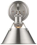 Golden Lighting Orwell 1 Light Bath Vanity, Pewter, Pewter Shade