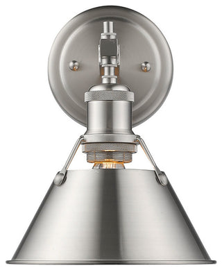 Golden Lighting Orwell 1 Light Bath Vanity, Pewter, Pewter Shade