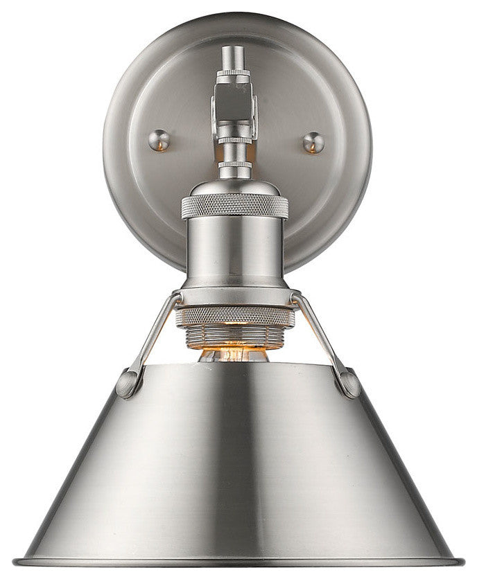 Golden Lighting Orwell 1 Light Bath Vanity, Pewter, Pewter Shade