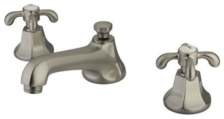 Kingston Brass Widespread Bathroom Faucet With Brass Pop-Up, Brushed Nickel