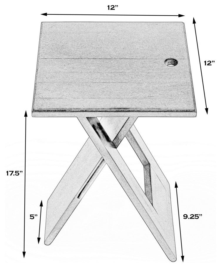 Hammond Table, White, Brown