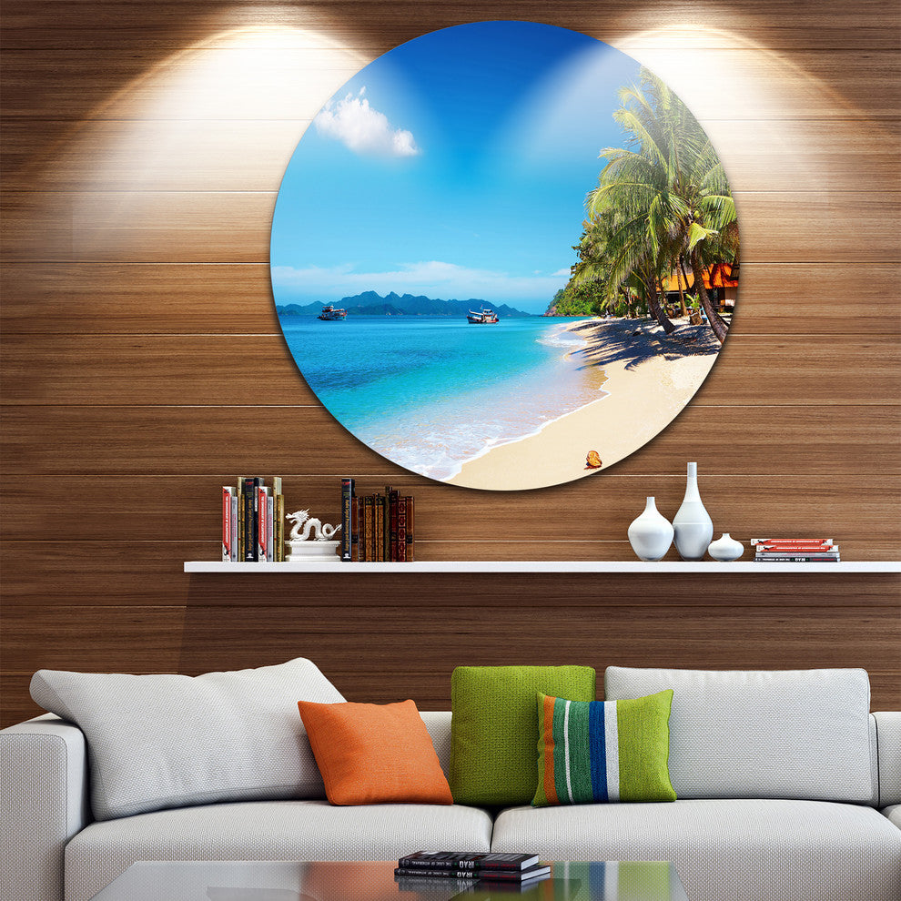 Tropical Beach Thailand, Photography Round Wall Art, 36"
