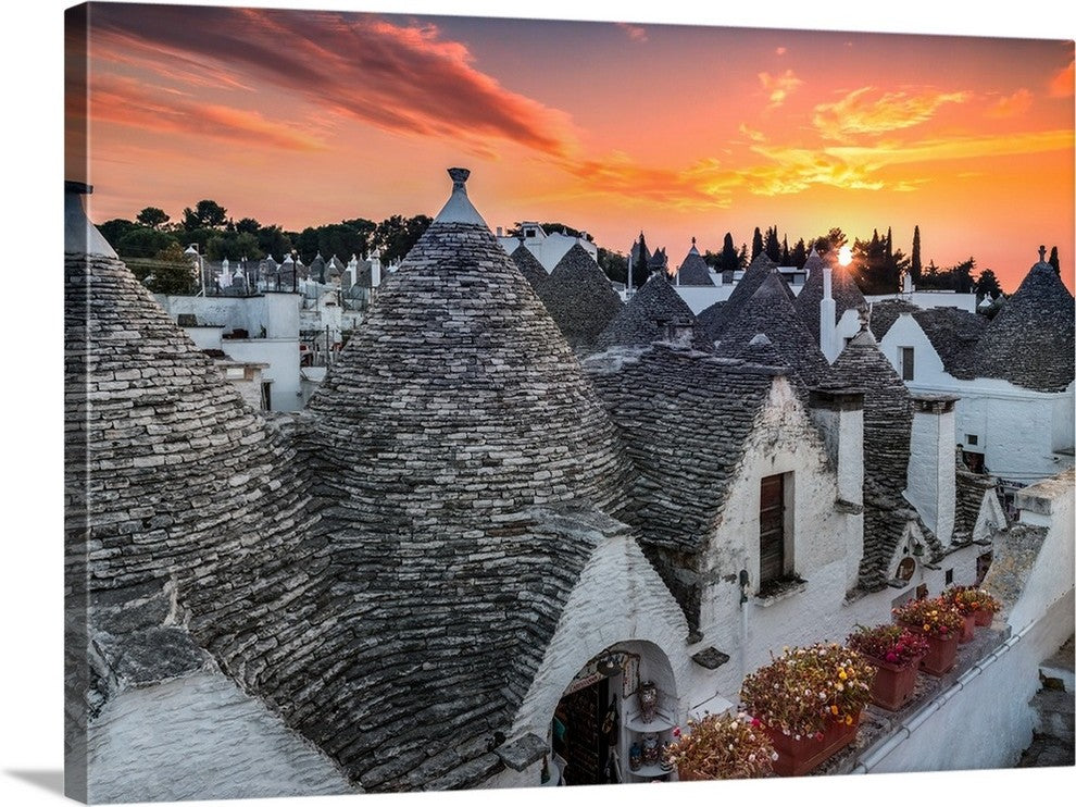 "Alberobello Sunset" Wrapped Canvas Art Print, 36"x26"x1.5"