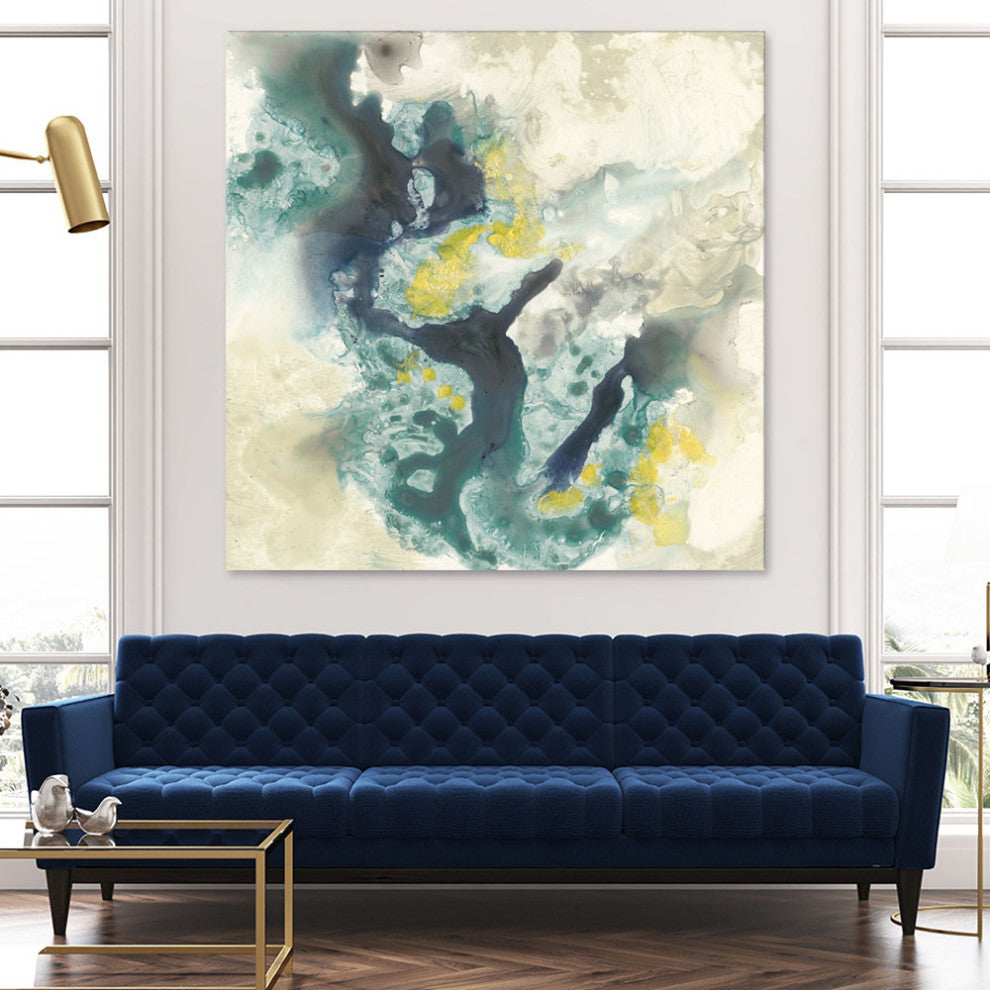 "Citron Satellites II" Fine Art Giant Canvas Print, 54"x54"