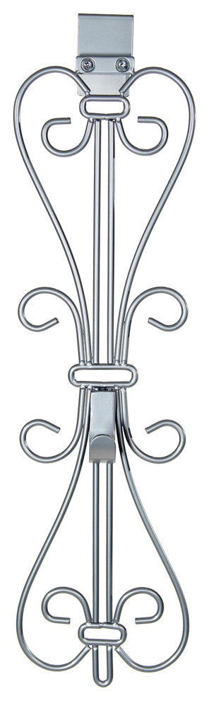 Adjustable Wreath Hanger for Door Elegant, Black, Silver