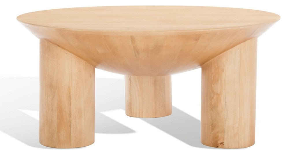 Safavieh Couture Calhoun Round Wood Coffee Table, Natural