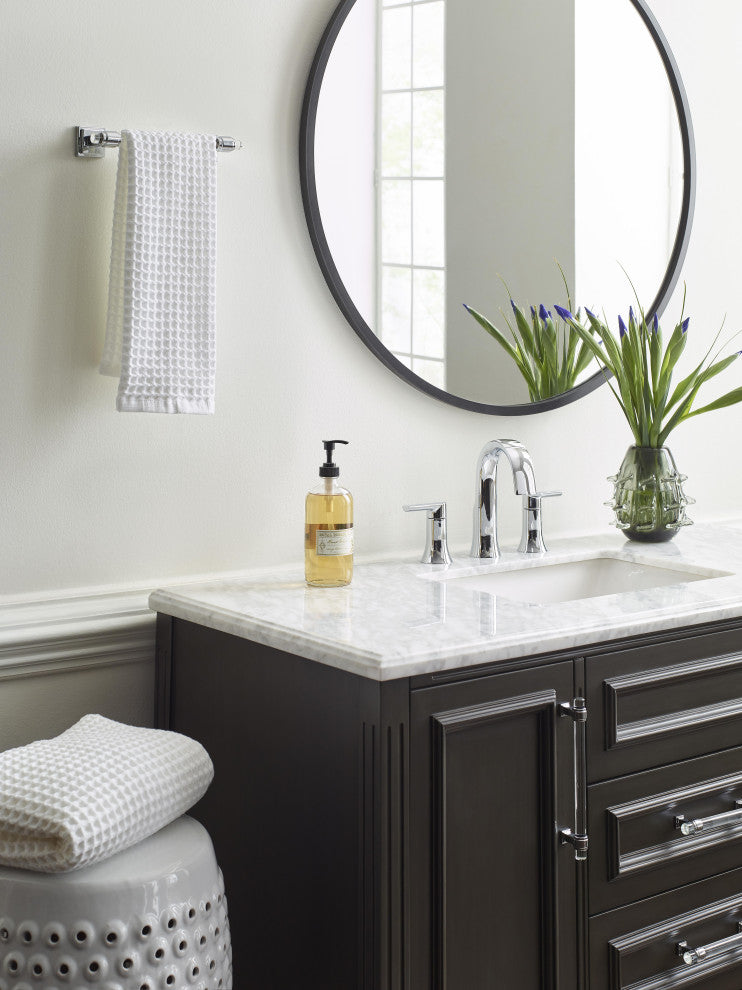 Amerock Glacio Contemporary Towel Bar, Clear/Chrome, 8" Center-to-Center