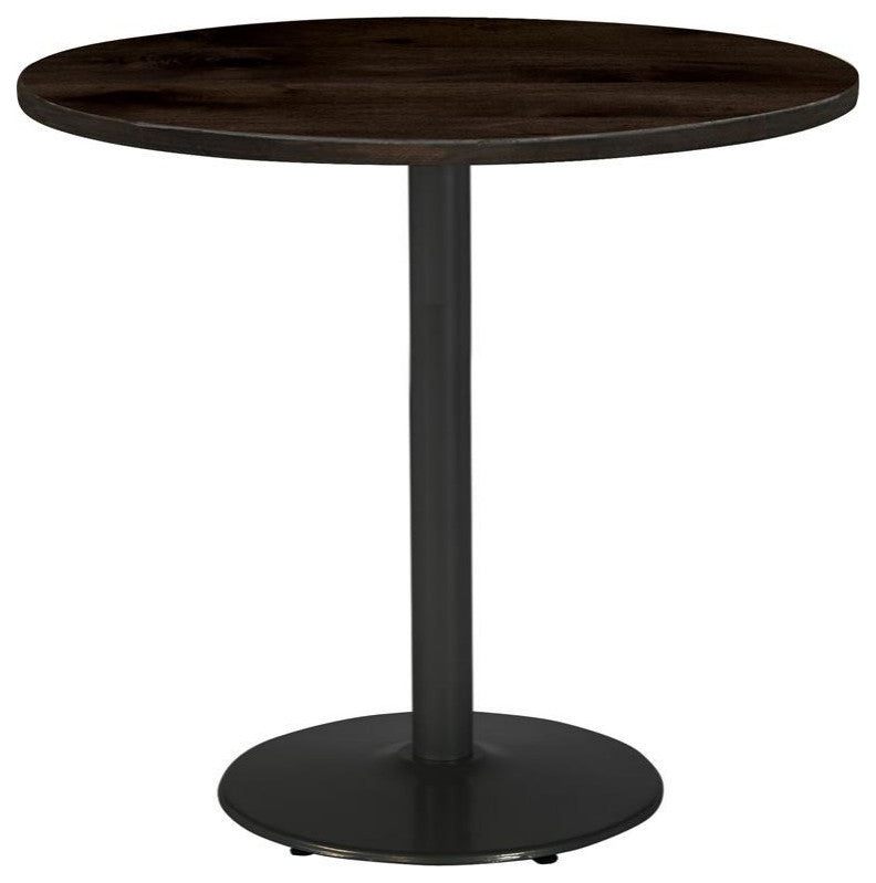 KFI Urban Loft 42" Round Breakroom Table Espresso Round Black Base Bistro Height