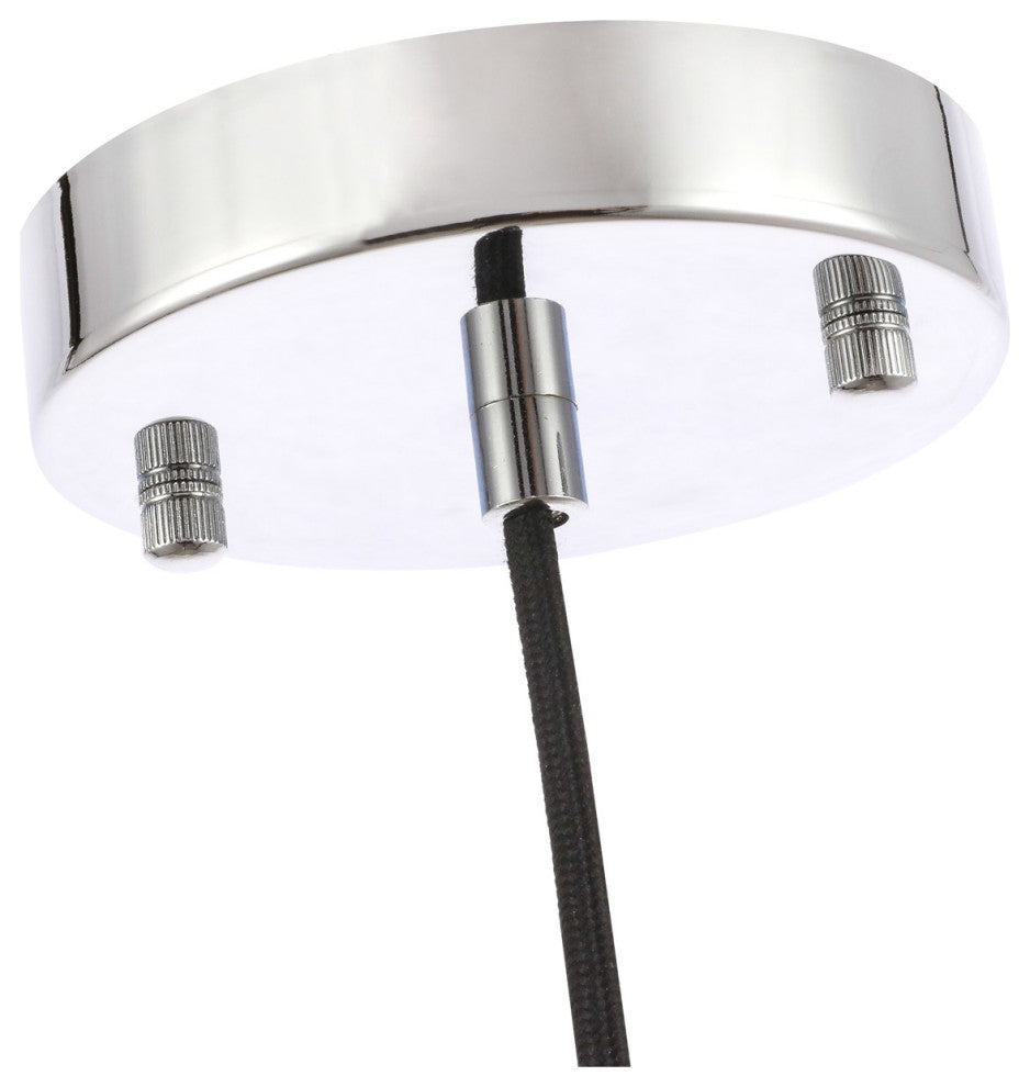 Living District Emett 1-Light Metal Pendant in Chrome and Clear Glass Finish