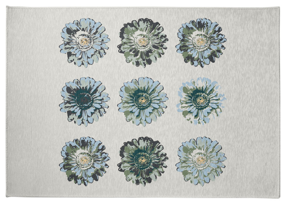 Gypsy Floral Spring Chenille Rug, Green, 5'x7'