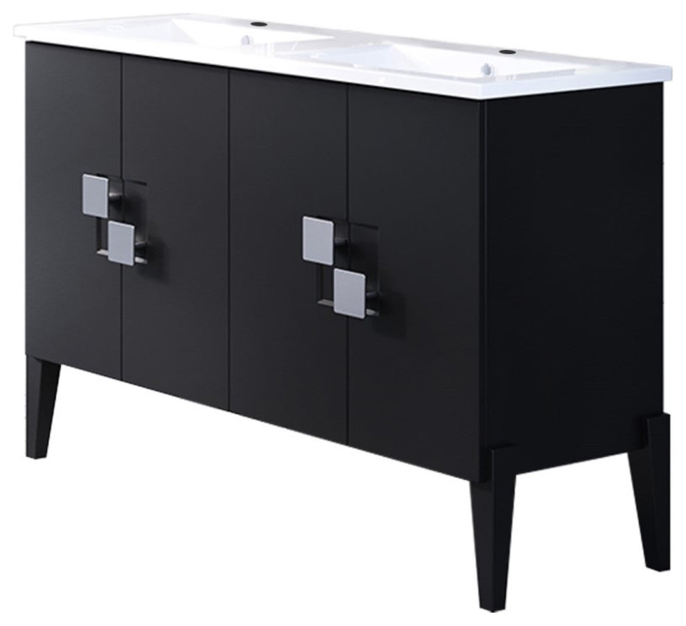 48" Double Sink Vanity, Wood Walnut
