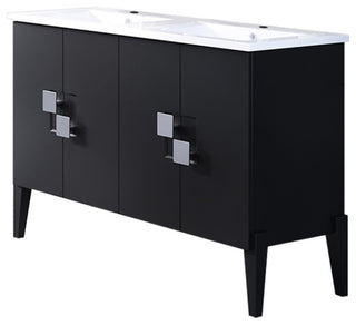 48" Double Sink Vanity, Wood Walnut