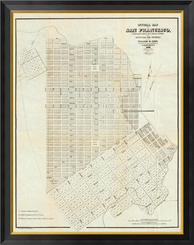 "Official Map of San Francisco, 1851"  by William Carey Jones, 32x40"