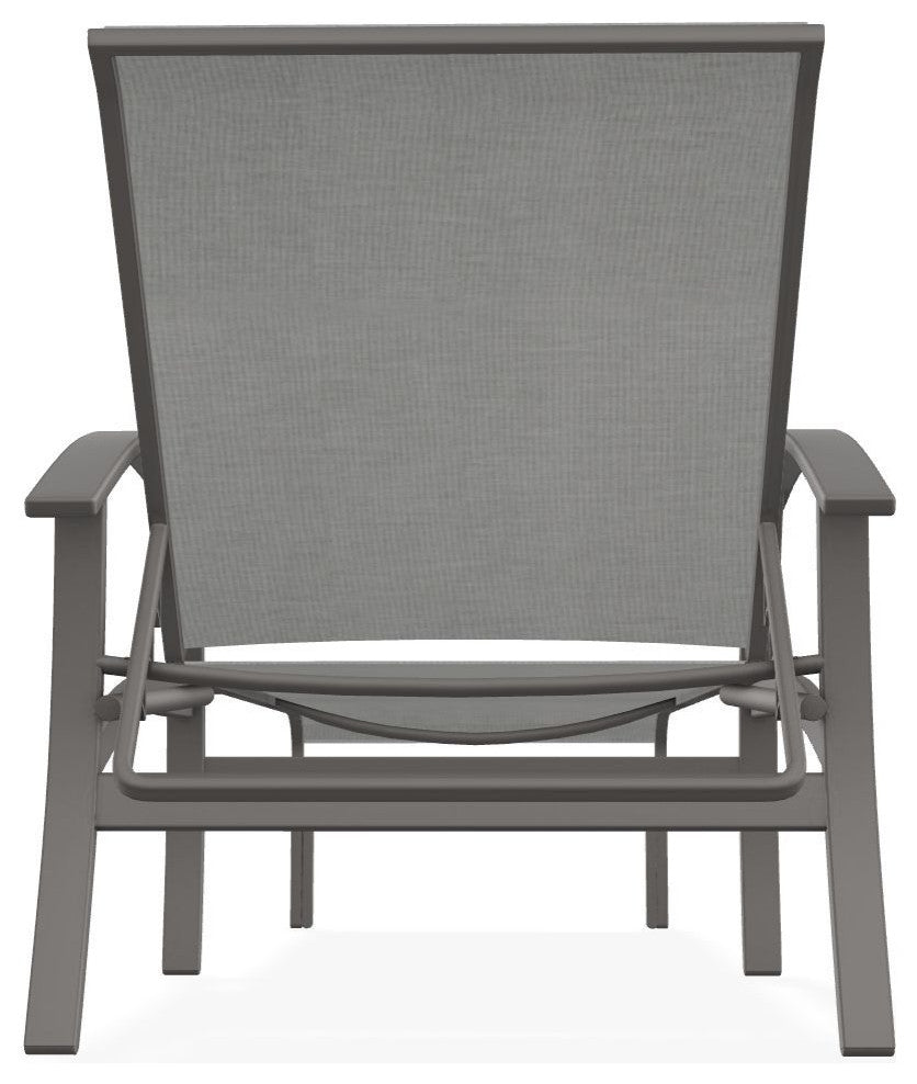 Belle Isle Sling 4-Position Outdoor Chaise Lounge, Alloy/Warm Gray