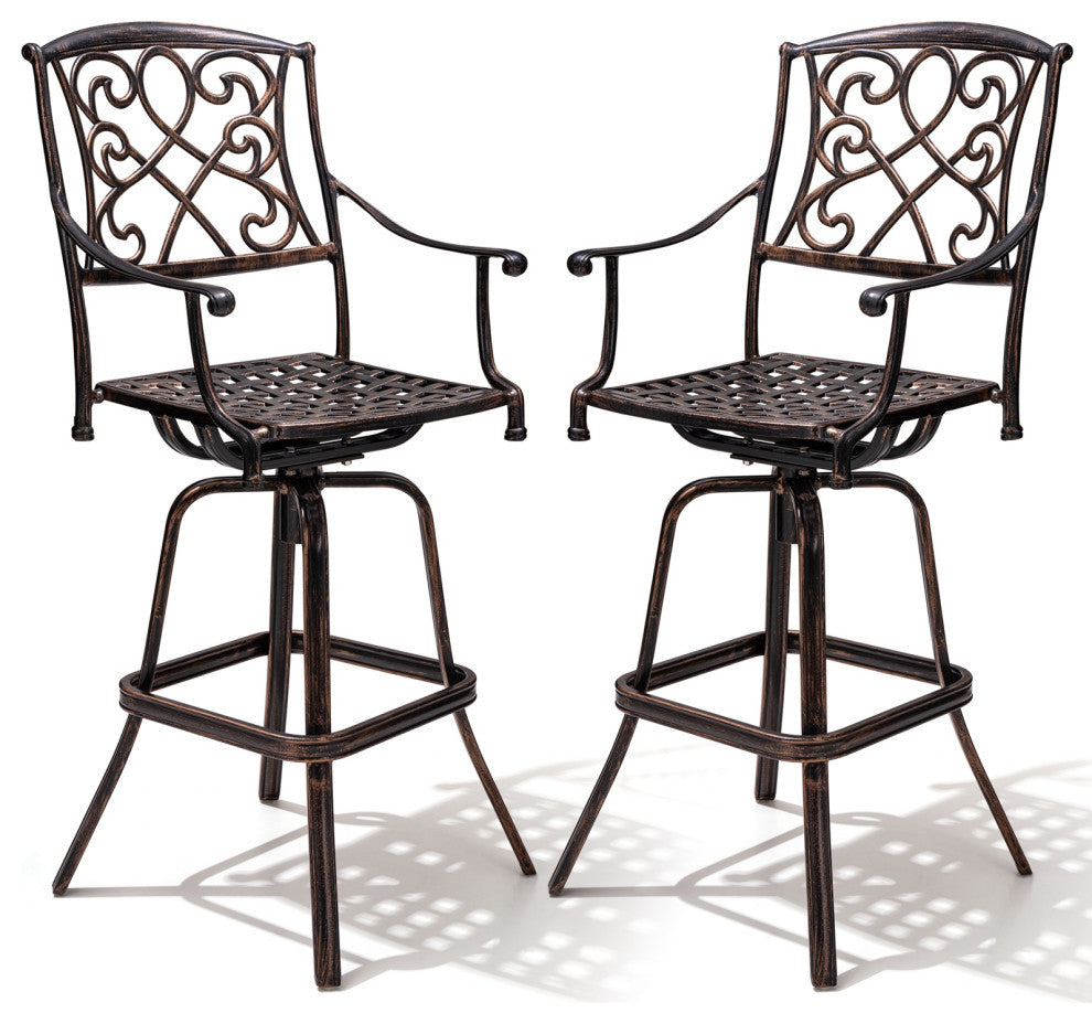 Crestlive Products Patio Counter Height Swivel Bar Stool , Red