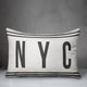NYC Gray and White Stripes Throw Pillow