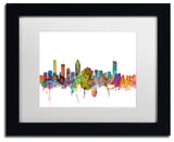 "Montreal, Canada Skyline" Matted Framed Canvas Art by Michael Tompsett