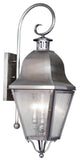Amwell Outdoor Wall Lantern, Vintage Pewter